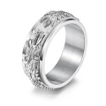 Hot Sale 925 Sterling Silver Vintage Rotate Freely Ring Anxiety Ring for Men